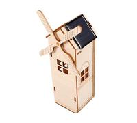 BESPORTBLE DIY Solar Windmill Wooden Assembly Engaging Science Kit for Birthday Christmas for Boys and Students Promotes Parent Bonding and Hand Brain Development