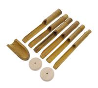 BESPORTBLE DIY Wind Chime Kit 9pc Bamboo Tube Replacement Wood Clapper for Outdoor Chime Crafting