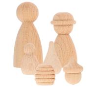 BESPORTBLE DIY Wooden Peg Dolls Unfinished Smooth Surface Craft Supplies for Painting and Decorating Safe Natural Figures with Fine Details for Creative Art Projects and Room Decor