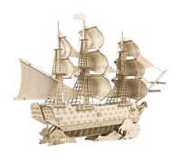BESPORTBLE DIY Wooden Sailboat Model Kit for Adults Realistic Ancient Silk Ship Puzzle Craft Ocean-themed Decorative Ornament for Living Study Nautical Display Interactive Skill-building