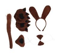 BESPORTBLE Dog Costume for Headband Bow Tie Nose Tail Paw Gloves Authentic Puppy Role Play Outfit for Halloween Themed Parties and Photo Props Easy to Wear Lifelike Animal Accessories