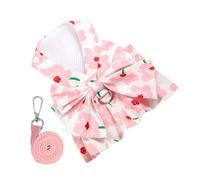 BESPORTBLE Dog Floral Dress for Female Dogs Cute Breathable Puppy Outfit with Trumpet Flower Print Stylish Pet Dress for Birthday Summer Events
