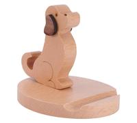 BESPORTBLE Dog Phone Holder, Cute Dog Cellphone Holder Wooden Phone Desk Holder Cartoon Animal Cell Phone Stand Desk Ornament for Universal Cell Phone Compatible