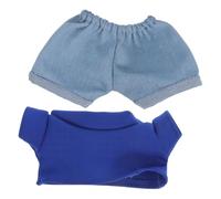 BESPORTBLE Doll Clothes Set for Plush Bears with Blue T Shirt and Light Blue Rolled Jeans Soft Doll Outfit Accessory for Cute and Comfortable Apparel for Creative Dress Up Play
