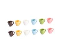BESPORTBLE Doll House Mini Cups 12pcs Miniature Resin Decoration Cups with Handles Plain Mugs to Decorate