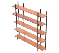 BESPORTBLE Dollhouse Miniature Bookcase 1:12 Scale Five-tier Display Shelf Wood Shelving Unit for Dollhouse Decor and Micro Landscape Scene Storage