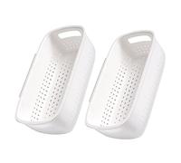 BESPORTBLE Double Layer Vegetable Draining Basket Fruit Strainer Wall-Mounted Plastic Filter Basket for Kitchen Sink Use Indoor Food Washing and Storage 2Pcs
