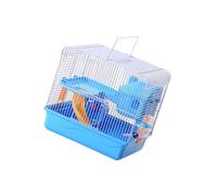 BESPORTBLE Double Layers Hamster Cage Portable Chinchilla House with Spacious Access Running Wheel Water Bottle for Small Pets Blue