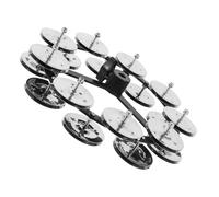 BESPORTBLE Double Row Hihat Tambourine Bell for Drums Professional Cymbal Accessory Durable Stainless Steel Enhance Rhythm Expression for Performance Practice