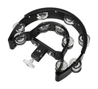 BESPORTBLE Double Row Small Tambourine Hand Bell Percussion Instrument for Beginners and Adults Clear Sound Handheld Rhythm Bell Musical for Dance Parties and Music Learning