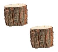 BESPORTBLE Driftwood Planter 2pcs Candlestick Wine Barrel Wooden Vase Bucket Wood Boxes Dried Stand Bucket Basin Pen Holder Planting Pot Tree Stump Rural Bark Wedding Desk Decorate