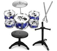 BESPORTBLE Drum Set with Stool Educational Percussion Musical Instrument for Ages Complete Drum Jazz Playset to Develop Rhythm and Musical Talent