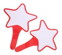 BESPORTBLE Dry Erase Scoreboard Paddles 2Pcs Single Side Star Design Handheld Mini White Boards for Classroom Activities and Auctions