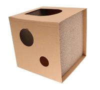 BESPORTBLE Durable Square Cat Scratcher Nest with Corrugated Cardboard Scratch Board and Cozy Lounge Bed for Indoor Cats Stylish Minimalist Design for Home Pet Supplies