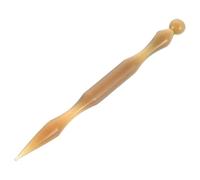 BESPORTBLE Ear Acupuncture Pen Natural Ox Horn Dual-Headed Acupressure Point Tool for Ear Acupuncture Stimulation and Pressure Point Therapies Portable Massage Stick Roller for On-the-go Use
