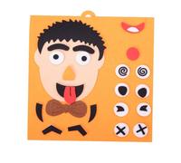 BESPORTBLE Early Development Facial Puzzle for DIY Educational Game Set with Funny Changing Faces Soft Cloth Material for Interaction Enhances Emotion Recognition and Logical Thinking Orange