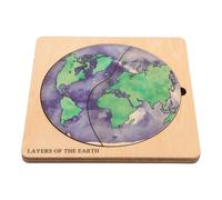 BESPORTBLE Earth Layer Structure Globe Puzzle for Boys and Girls Educational Wooden 3D Jigsaw Toy Interactive Geography Learning Puzzle for Children Age 6 and Up