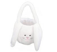 BESPORTBLE Easter Bunny Basket White Plush Storage Container for Household Organization and Candy Decorative Easter Party Decor with Ample Space Gift Ready Design