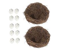 BESPORTBLE Easter Decorative Bird Nest Eggs 12pcs Simulation Ornaments Light Gentle Material Realistic Appearance