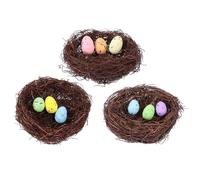 BESPORTBLE Easter Simulation Eggs Lifelike Bird's Nest Craft Handmade Decorative Set for Easter Decorations Random Color