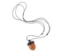 BESPORTBLE Ebony Wood Acorn Pendant Necklace with Screw Open Handmade Detailed Durable Long Gawu Style Stylish Travel Pill Case for DIY Keychain Jewelry Accessory