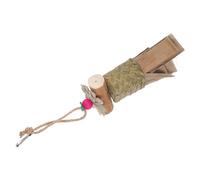 BESPORTBLE Edible Bird Toy Natural Palm Leaf Chewing Toy for Parakeets Cockatiels and Other Birds Hanging Design for Birdcage Fun Unique Woven Bark Structure to Attract Pets