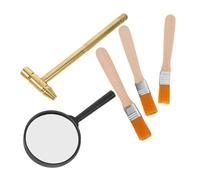 BESPORTBLE Educational Archaeology Dig Kit for Small Hammer Magnifier Brushes Stem Science Excavation Set for Family Bonding Fine Motor Skills Teamwork Problem Solving