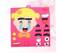 BESPORTBLE Educational Facial Puzzle for Red Girl Style DIY Puzzle Set Hand-eye Coordination Logical Thinking Development Creative Emotion Matching Game for Interaction