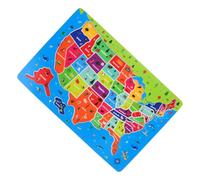 BESPORTBLE Educational Usa and World Map Jigsaw Puzzle for Ages Wooden Floor Puzzle Combining US States and Global Geography Learning Interactive for Boys