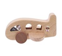 BESPORTBLE Educational Wooden Airplane for Boy Girl Natural Beech Wood Model with Marbles Design Safe Handheld Plaything for Develop Motor Skills and Collecting and Smooth Surface