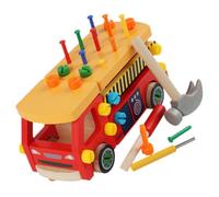 BESPORTBLE Educational Wooden Tool Set with Nut Repairing Creative Construction Play for Hand-eye Coordination and Logical Thinking Sturdy Toolbox for Boys and