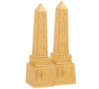 BESPORTBLE Egyptian Obelisk Resin Figurines 2Pcs 4.02In Tower Statues for Desktop Ancient Egypt Home Decoration