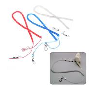 BESPORTBLE Elastic Parrot Leash Training Rope for Outdoor Activities with Easy off Design, Made of Sturdy Pp and Steel Wire, 3 Meters Long Pet Bird Harness for Cockatiels and Random Color