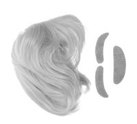 BESPORTBLE Elderly Professor Wig Set with White Fake Beard and Eyebrows, Old Man Costume Kit for Men’s Cosplay, Senior Scientist Dress-up Accessory