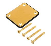 BESPORTBLE Electric Guitar Bass Neck Plate with Screws for Height Adjustment in Iron Golden Finish - Versatile Hardware Replacement for Neck Joint Support
