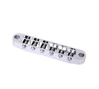 BESPORTBLE Electric Guitar Bridge Chrome Replacement with Two Mounting Studs Wide Style Archtop Guitar Bridge for Easy Installation and Enhanced String Stability