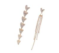 BESPORTBLE Elegant Asymmetrical Heart Shaped Earrings for Women Dangle Ear Drops Rose Gold Stylish Design for Any Occasion