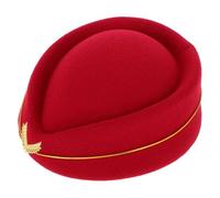 BESPORTBLE Elegant Flight Attendant Hat for Women Stylish Faux Felt Stewardess Cap for Halloween Cosplay Stage Performances and Costume Accessories Design for Ladies