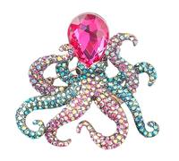 BESPORTBLE Elegant Octopus Brooch Pin for Women Rhinestone Inlaid Fashion Jewelry Unique Design for Clothing Scarves Hats Versatile Accessory for Various Occasions Chic Comfortable Wear