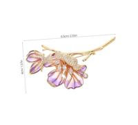 BESPORTBLE Elegant Purple Enamel Flower Brooch Pin for Women Vintage Chinese Style Begonia Design Rhinestone Accent Lightweight Clothing Accessory for Coat Hat Bag Dress