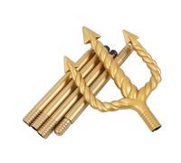 BESPORTBLE Elegant Spiral Trident Staff with Rounded Tips Intricate Design Halloween Devil Fork Costume Prop for Cosplay Stage Performances Party Decoration Supplies Ocean Themed Events