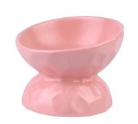 BESPORTBLE Elevated Cat Feeding Bowl High Base Design for Comfort Spill Ceramic Water Feeder Small Ergonomic Height Reduces Neck Strain for Cats