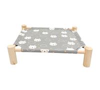 BESPORTBLE Elted Rabbit Bed Elevated Pet Bed Detachable Cat Hammock Washable Wooden Raised Bed for Kitten Indoor Outdoor