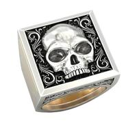 BESPORTBLE Embossed Skull Ring with Secret Compartment Two Storage Band for Gothic Punk Style and Skin Friendly Memorial Jewelry for Parties and Everyday Wear