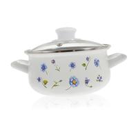 BESPORTBLE Enamel Stew Pot with Lid Double Handle Home Kitchen Cooking Pot High Temperature Resistant Non Stick Handle for Soup Noodles Seafood and Porridge Cooking