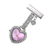 BESPORTBLE Engraved Nurses Watch Heart Shaped Pocket Watch Clip-on with Glass Alloy Material, Practical and Lightweight Design for Nurse's Daily Work the Hospital, Stylish and Elegant