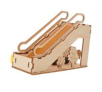 BESPORTBLE Escalator Model Stem Educational for Boys DIY Electric Mechanical Building Kit Natural Wood Science Experiment Puzzle Engineering Physics Learning Project