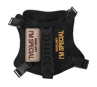 BESPORTBLE Escape Tactical Cat Harness and Leash Adjustable Padded Vest for Walking and Traveling Dog-grade Construction Comfortable Soft Fit for Cats Black with Embroidered Design