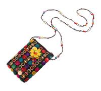 BESPORTBLE Ethnic Coconut Shell Shoulder Bag Beaded Crossbody Coin Purse Bag Boho Style Tote Pouch with Long Strap for Festivals Daily Travel Use