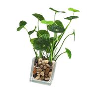 BESPORTBLE European Style Artificial Simulation Lotus Leaf Potted Plant, Small Artificial Green Bonsai Decoration for Living Room, Dining Room, Wedding Home Décor